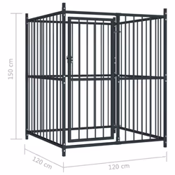vidaXL Outdoor Dog Kennel with Roof 120x120x150cm Animal Pet Cage Dog House - Additional view 5