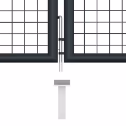 vidaXL Mesh Garden Gate Galvanised Steel Grey Entrance Door Terrace Barrier - Additional view 4