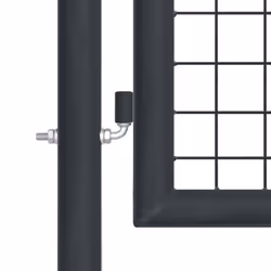 vidaXL Mesh Garden Gate Galvanised Steel Grey Outdoor Fence Terrace Barrier