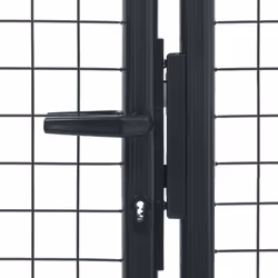 vidaXL Mesh Garden Gate Galvanised Steel Grey Outdoor Fence Terrace Barrier