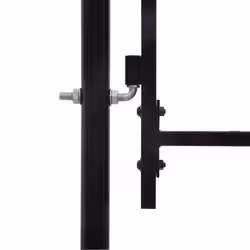 vidaXL Fence Gate Single Door with Arched Top Steel 1x1m Black Garden Barrier