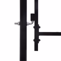 vidaXL Fence Gate Single Door with Spike Top Steel 1x1m Black Patio Barrier - Additional view 2