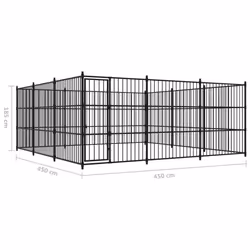 vidaXL Outdoor Dog Kennel 450x450x185cm Garden Pet House Playpen Exercise Cage - Additional view 4