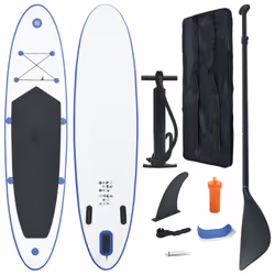 vidaXL Stand Up Paddle Board Set Sup Board Surfboard Inflatable Blue and White