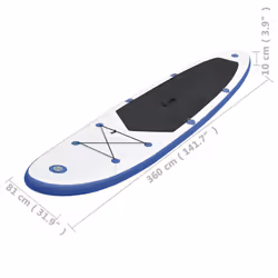 vidaXL Stand Up Paddle Board Set Sup Board Surfboard Inflatable Blue and White