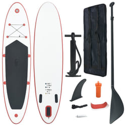 vidaXL Stand Up Paddle Board Set Sup Board Surfboard Inflatable Red and White