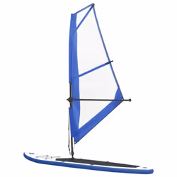 vidaXL Inflatable Stand Up Paddleboard with Sail Set Blue and White Board Set