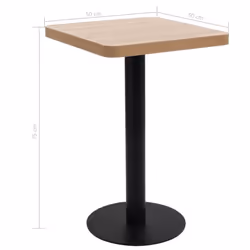 vidaXL Bistro Table Light Brown 50cm MDF Coffee Bar Dinner Dining Desk Stand - Additional view 5