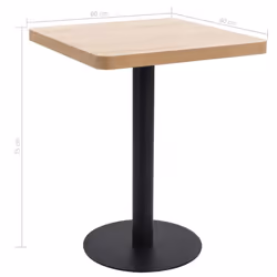 vidaXL Bistro Table Light Brown 60cm MDF Coffee Bar Dinner Dining Desk Stand - Additional view 4