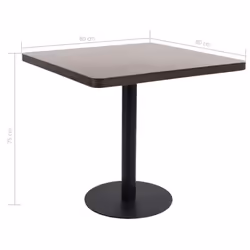 vidaXL Bistro Table Dark Brown 80cm MDF Coffee Bar Dinner Dining Desk Stand - Additional view 5