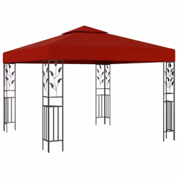 vidaXL Gazebo 3m Wine Red Outdoor Garden Patio Canopy Tents Awning Sunshade