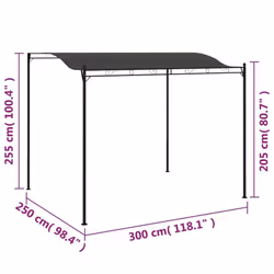 vidaXL Sunshade Awning 3x2.4m Anthracite Outdoor Garden Canopy Gazebo Cover