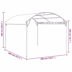 vidaXL Sunshade Awning 4m Anthracite Outdoor Garden Patio Canopy Gazebo Cover - Additional view 4