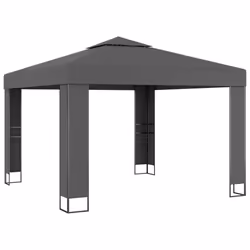 vidaXL Gazebo with Double Roof 3m Anthracite Outdoor Canopy Shelter Party Tent
