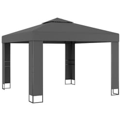 vidaXL Gazebo with Double Roof 3m Anthracite Outdoor Canopy Shelter Party Tent
