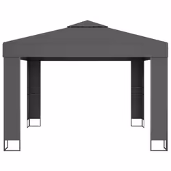 vidaXL Gazebo with Double Roof 3m Anthracite Outdoor Canopy Shelter Party Tent