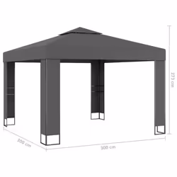 vidaXL Gazebo with Double Roof 3m Anthracite Outdoor Canopy Shelter Party Tent - Additional view 5
