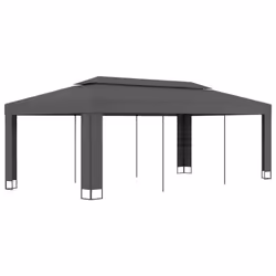 vidaXL Gazebo with Double Roof 6m Anthracite Outdoor Canopy Shelter Party Tent