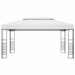 vidaXL Garden Gazebo Powder-Coated Steel White Outdoor Canopy Shelter