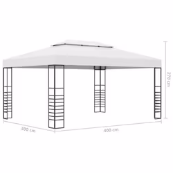 vidaXL Garden Gazebo Powder-Coated Steel White Outdoor Canopy Shelter - Additional view 6