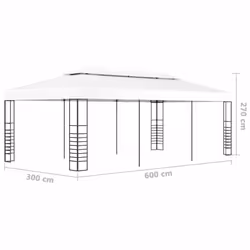 vidaXL Gazebo Marquee 6m White Outdoor Canopy Shelter Tent Awning Sunshade - Additional view 6