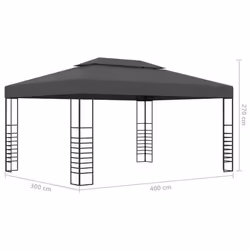 vidaXL Gazebo 4m Anthracite Outdoor Garden Patio Canopy Tents Awning Sunshade - Additional view 6