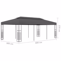 vidaXL Gazebo Marquee 3x6m Anthracite Outdoor Canopy Shelter Awning Sunshade - Additional view 6