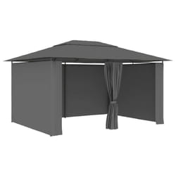 vidaXL Garden Marquee with Curtains 4m Anthracite Outdoor Canopies Gazebos