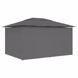 vidaXL Garden Marquee with Curtains 4m Anthracite Outdoor Canopies Gazebos - Additional view 4