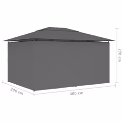 vidaXL Garden Marquee with Curtains 4m Anthracite Outdoor Canopies Gazebos - Additional view 8