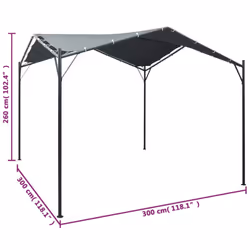vidaXL Gazebo Pavilion Tent Canopy 3m Steel Anthracite Outdoor Canopies Gazebo - Additional view 6