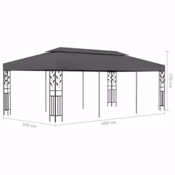 vidaXL Gazebo 3x6m Anthracite Outdoor Patio Garden Canopy Shelters Pavilion - Additional view 6
