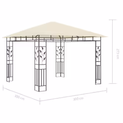 vidaXL Gazebo with Mosquito Net 3x3x2.73m Cream 180g/mÂ² Outdoor Canopy Tent - Additional view 5