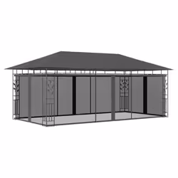 vidaXL Gazebo with Mosquito Net 6x3x2.73m Anthracite Outdoor Canopy Sunshade