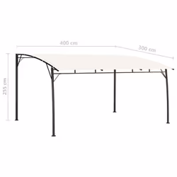 vidaXL Garden Sunshade Awning 4x3x2.55m Cream Outdoor Patio Sun Shelter Tent - Additional view 5
