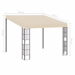 vidaXL Wall-mounted Gazebo Patio Pavilion Canopy Shelter Tent Cream Fabric - Additional view 5