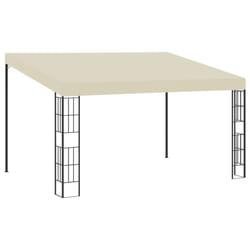 vidaXL Wall-mounted Gazebo Pavilion Canopy Shelter Tent 3x4 m Cream Fabric