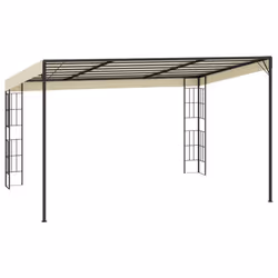 vidaXL Wall-mounted Gazebo Pavilion Canopy Shelter Tent 3x4 m Cream Fabric