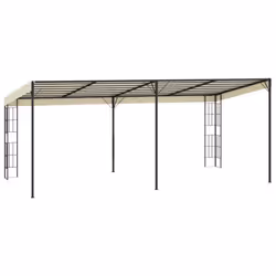 vidaXL Wall-mounted Gazebo Pavilion Canopy Shelter Tent 3x6 m Cream Fabric - Additional view 3