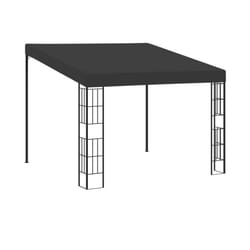 vidaXL Wall-mounted Gazebo 3x3m Anthracite Fabric Outdoor Canopy Pavilion