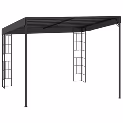 vidaXL Wall-mounted Gazebo 3x3m Anthracite Fabric Outdoor Canopy Pavilion