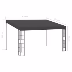 Wall-mounted Gazebo 3x4 m Anthracite Fabric - Additional view 4