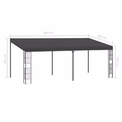 Wall-mounted Gazebo 3x6 m Anthracite Fabric - Additional view 5
