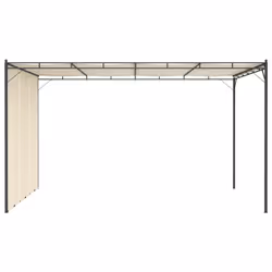 vidaXL Garden Gazebo with Side Curtain 4x3x2.25m Cream Patio Pavilion Shelter - Additional view 2