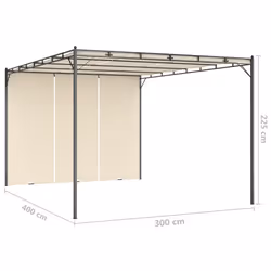 vidaXL Garden Gazebo with Side Curtain 4x3x2.25m Cream Patio Pavilion Shelter - Additional view 7