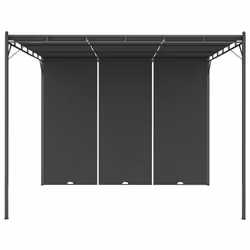 vidaXL Garden Gazebo with Side Curtain 3x3x2.25m Anthracite Patio Pavilion