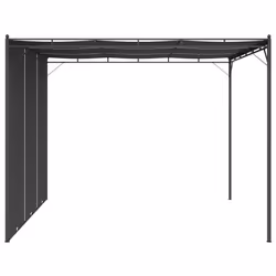 vidaXL Garden Gazebo with Side Curtain 3x3x2.25m Anthracite Patio Pavilion