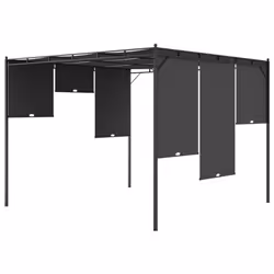 vidaXL Garden Gazebo with Side Curtain 3x3x2.25m Anthracite Patio Pavilion - Additional view 5