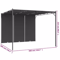 vidaXL Garden Gazebo with Side Curtain 3x3x2.25m Anthracite Patio Pavilion - Additional view 7