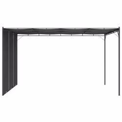 vidaXL Garden Gazebo with Side Curtain 4x3x2.25m Anthracite Patio Pavilion - Additional view 2